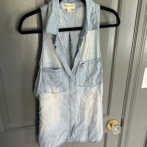 Cloth & Stone Light Blue Sleeveless Denim Top